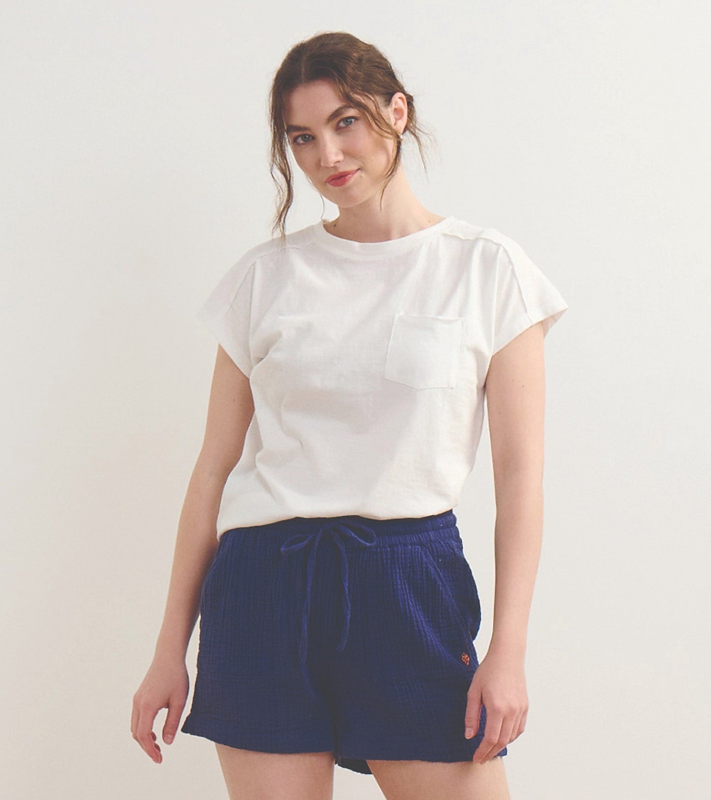 T-shirt ample à poche – Blanc