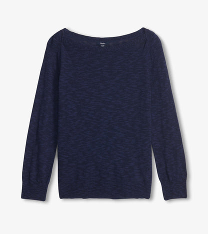 Chandail breton en tricot à manches 3/4 – Bleu marine