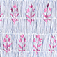 View Smocked Maxi Dress - Wildflower Seersucker - White fabric with a repeating pink leafy branch pattern and thin vertical gray stripes