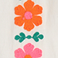 View Tessa Tank Top - Embroidered Flowers - Three pink and orange flower designs with green leaves on a white background