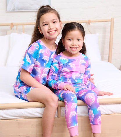 Pyjama court – Dauphins aquarelle