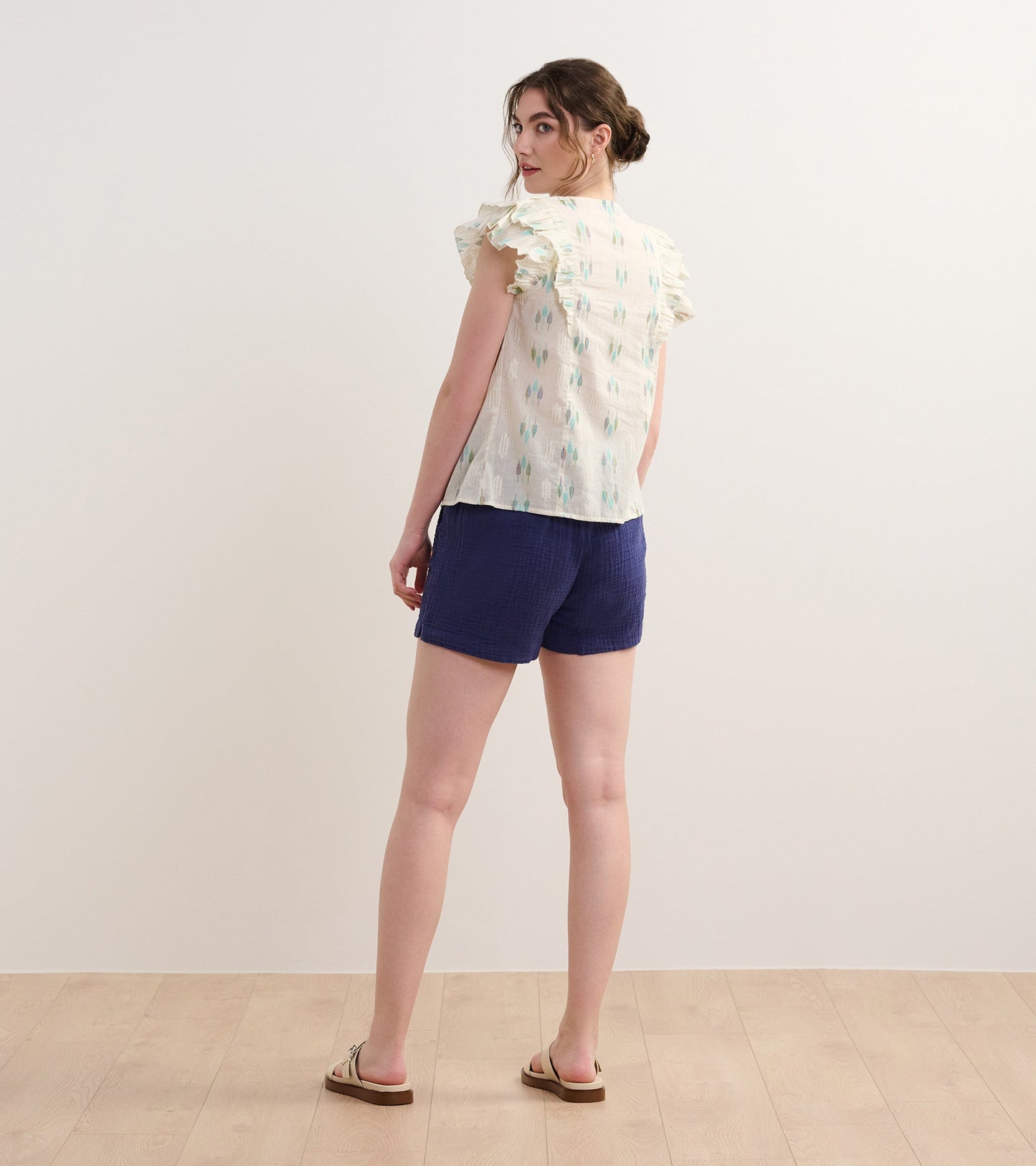 Haut à enfiler Alexa – Plumes bleues