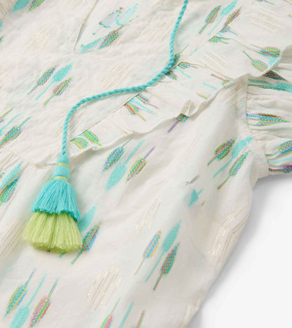 Haut à enfiler Alexa – Plumes bleues