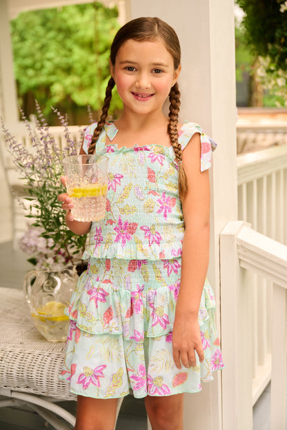 Girls Floral Smocked Angel Dress