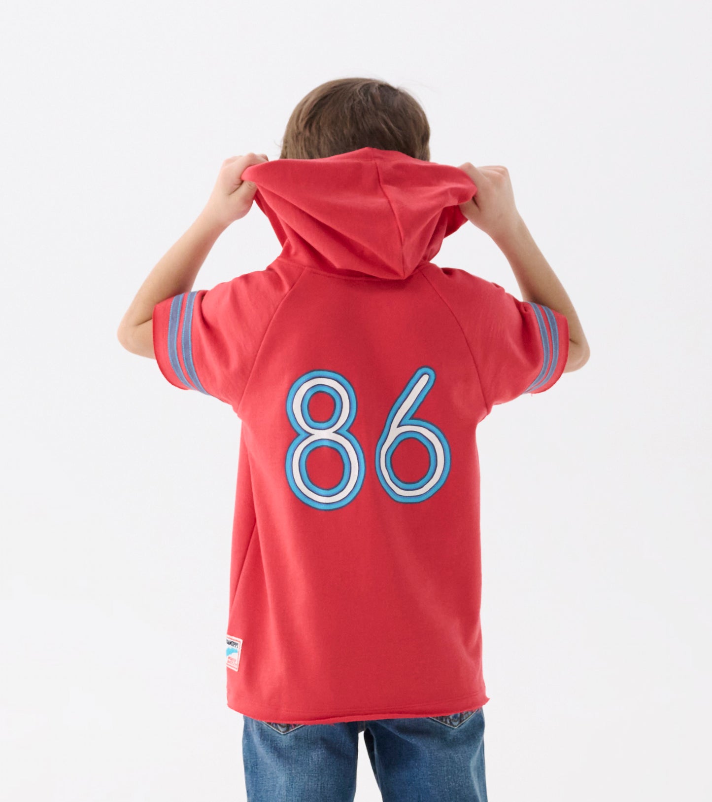 Boys Jersey Number Raglan Hoodie Tee