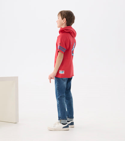 Boys Jersey Number Raglan Hoodie Tee
