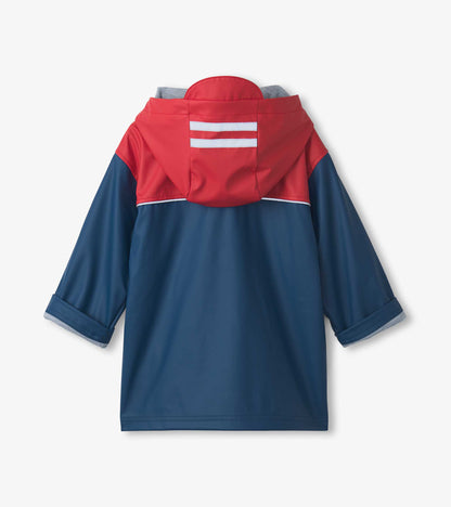 Imperméable de marin – Rouge et bleu marine
