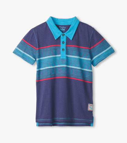Polo – Rayures bleu scandinave