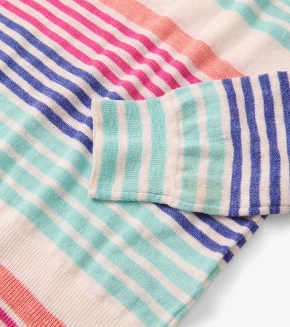 Chandail breton en tricot à manches 3/4 – Rayures cerise