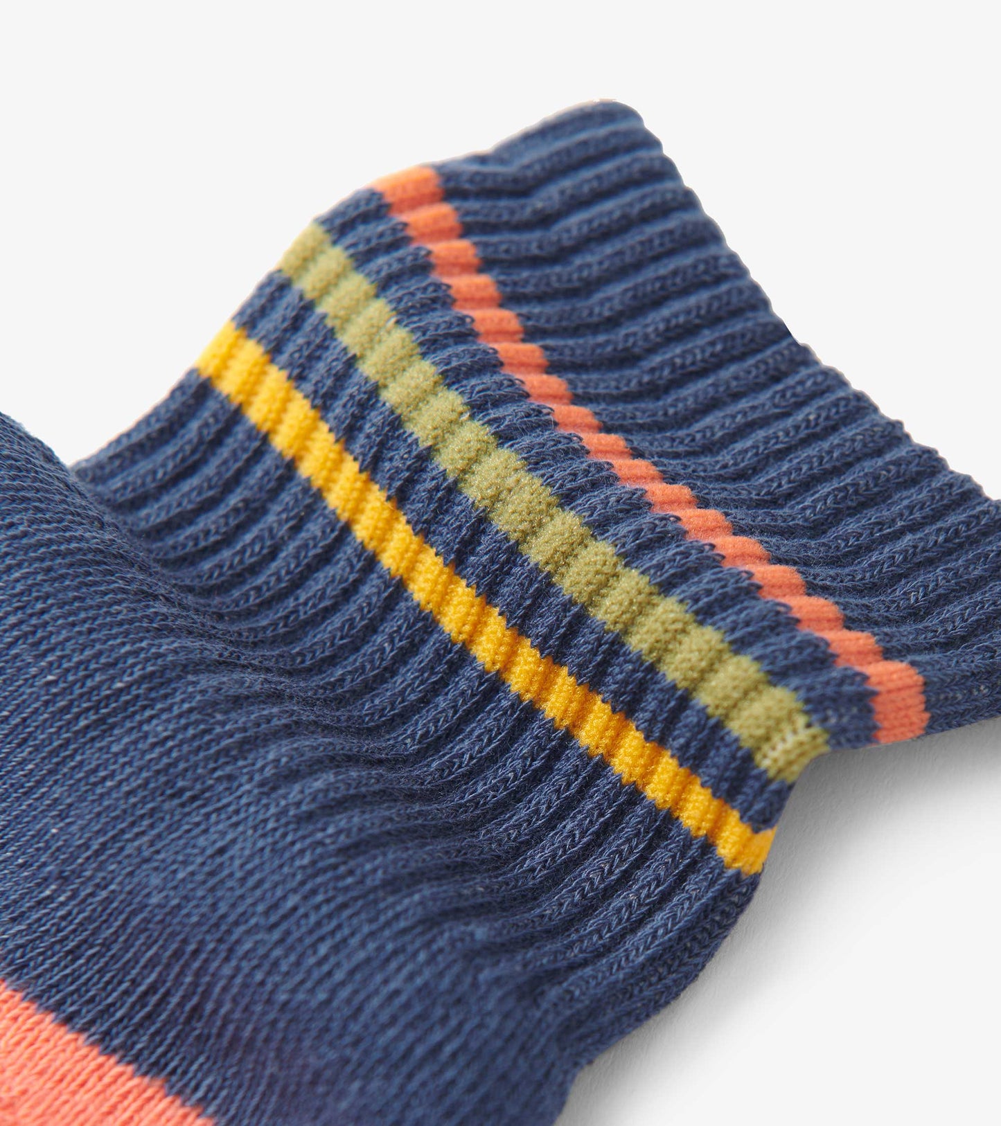 Boys Striped Blue Crew Socks