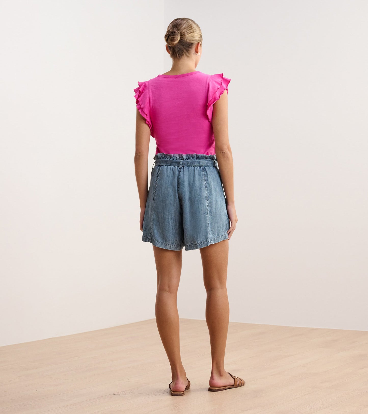 Layered Sleeve Tank - Fuchsia