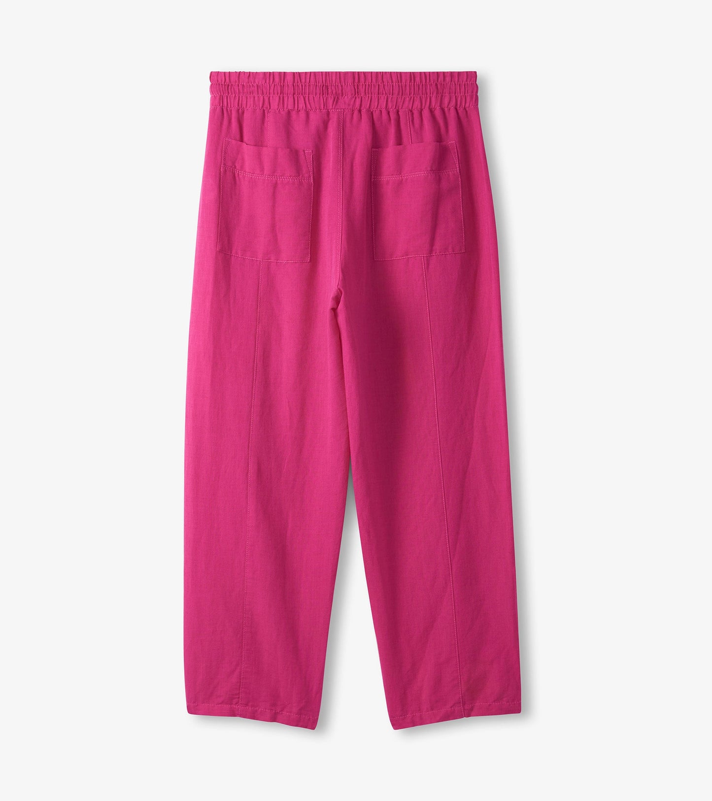 Straight Leg Linen Pants - Fuchsia