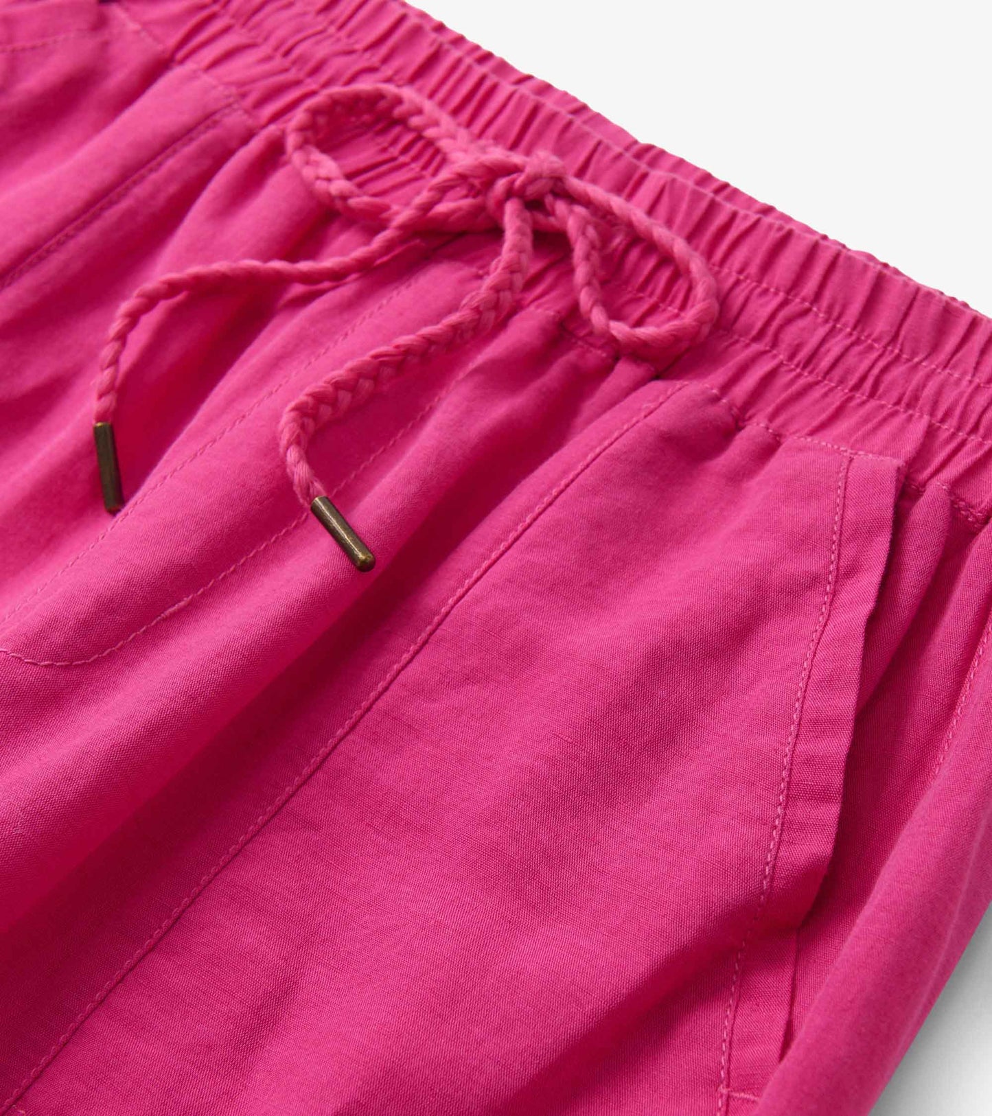Straight Leg Linen Pants - Fuchsia