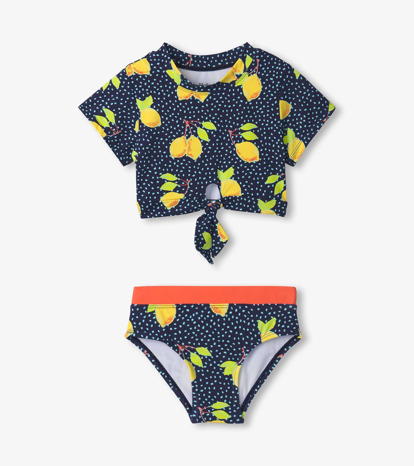 Maillot deux pièces avec haut à manches courtes – Citrons frais
