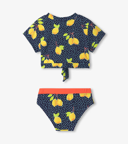 Maillot deux pièces avec haut à manches courtes – Citrons frais