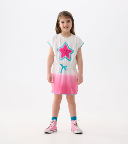 Girls Fuchsia Ombre Pull-On Dress