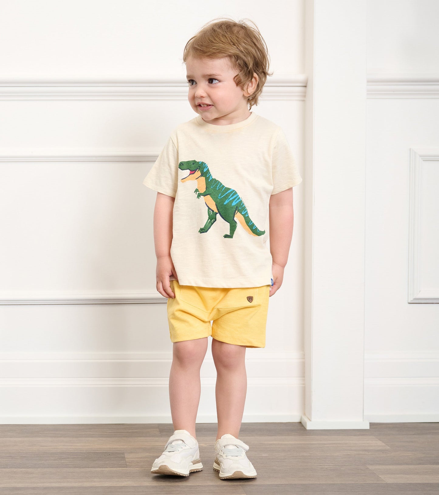 Short à poche kangourou – Crème dorée