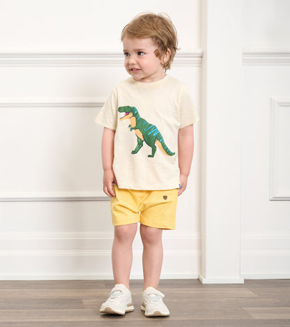 Short à poche kangourou – Crème dorée