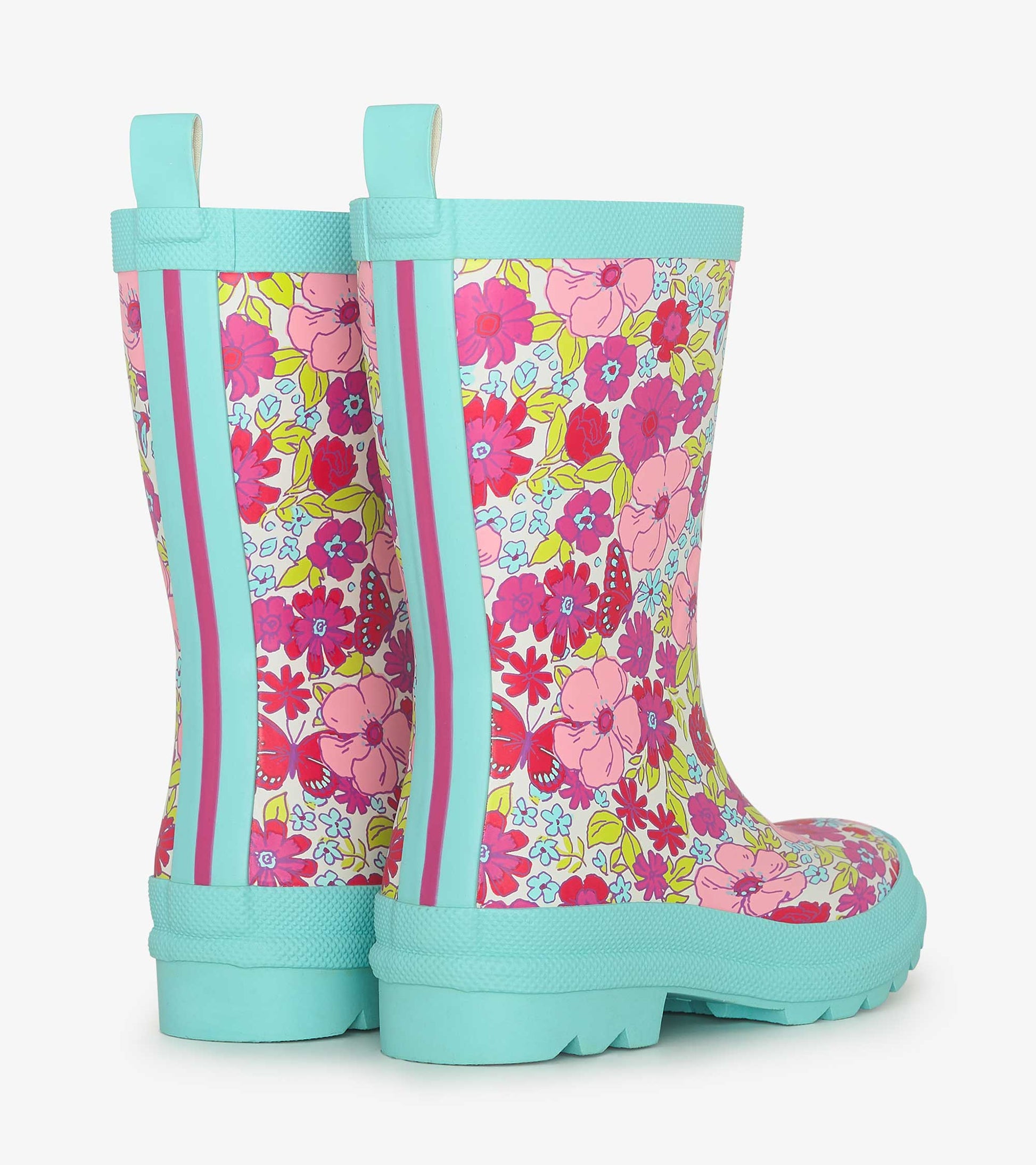 Girl Summer Rain Boots Girls Groovy Flowers Matte Rain Boots