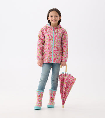Girls Groovy Flowers Matte Rain Boots