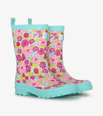 Navy & White Hearts Boots