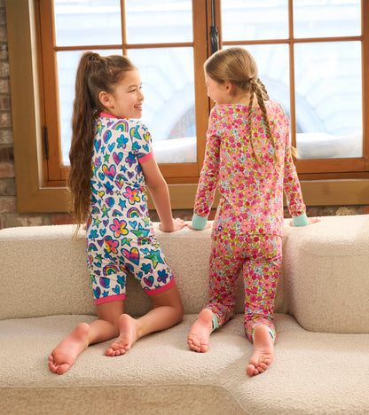 Girls Groovy Flowers Bamboo Pajama Set