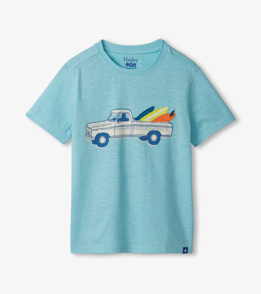T-shirt à imprimé – Camionnette chargée de planches de surf