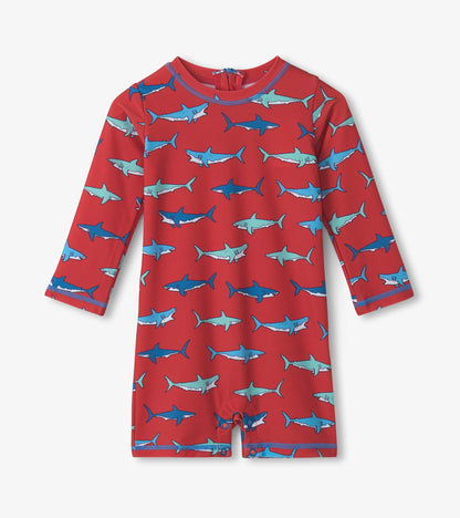 Maillot protecteur une pièce pour bébé – Requins affamés