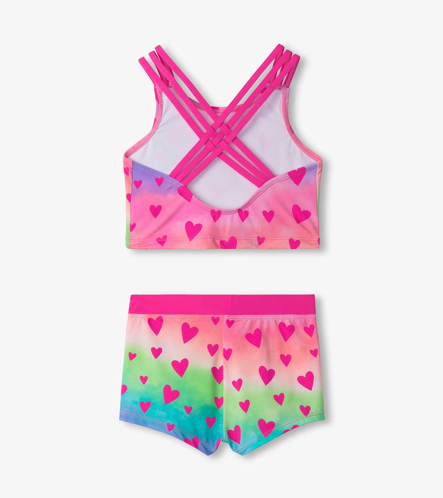 Maillot deux pièces débardeur et short – Kaléidoscope de cœurs