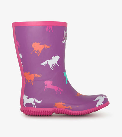 Girls Leaping Horses Packable Rain Boots
