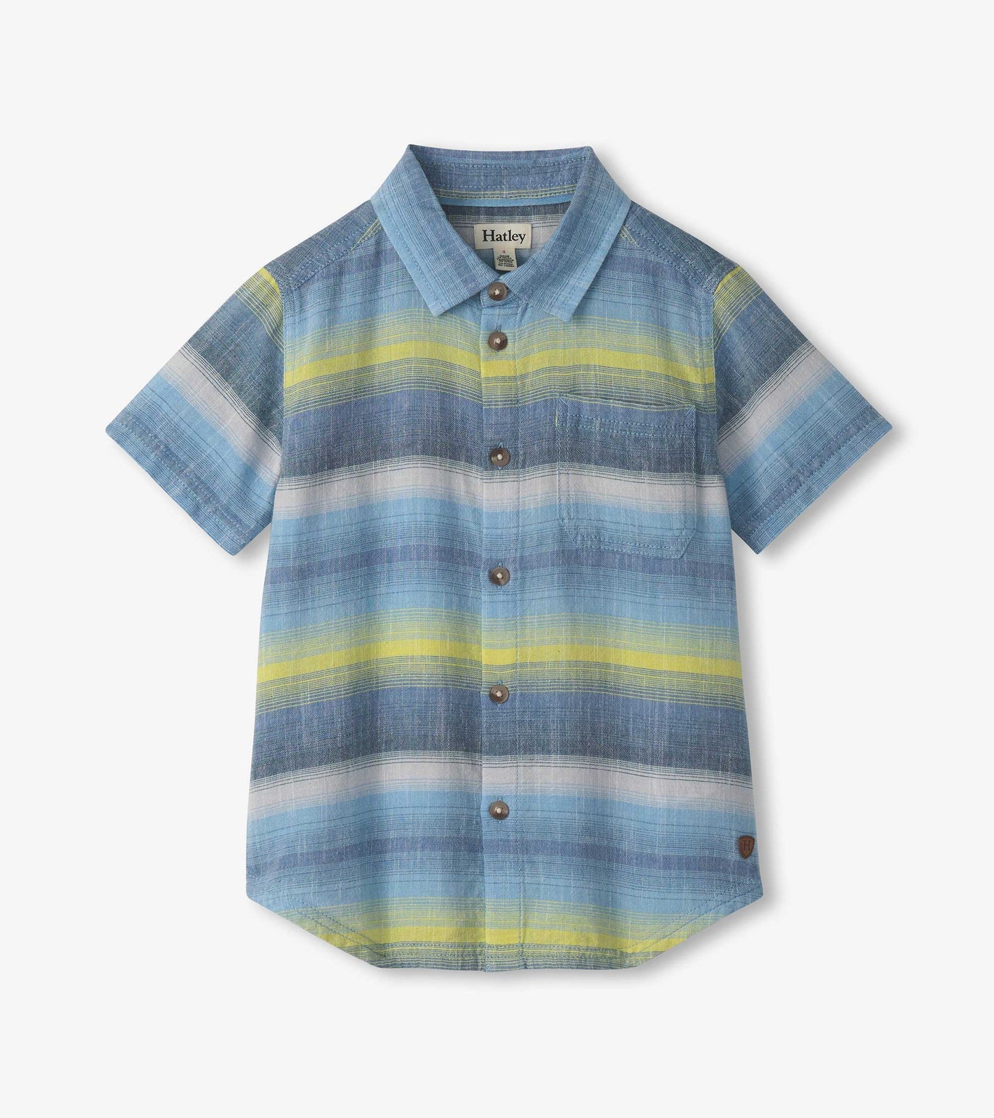 Boys Lime Green Stripes Button Down Shirt