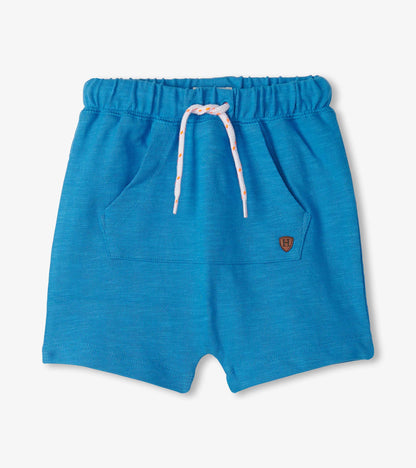 Short à poche kangourou – Bleu méditerranéen