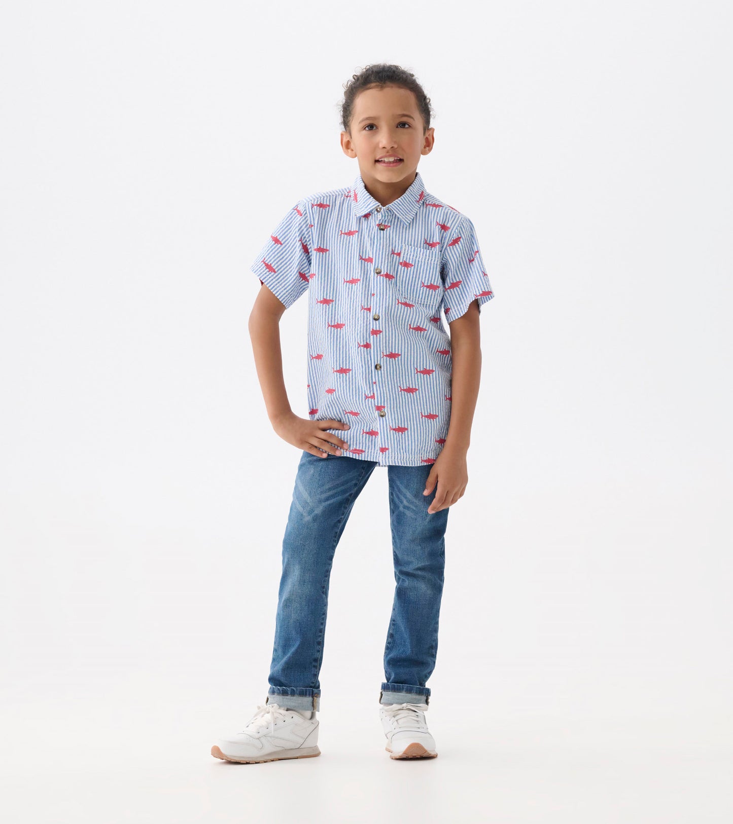 Boys Sjarl Silhouette Button Down Shirt