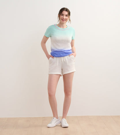 Simone Knit Tee - Ocean Dip Dye