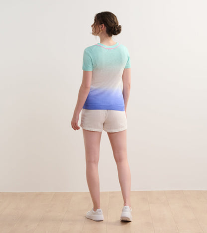 Simone Knit Tee - Ocean Dip Dye