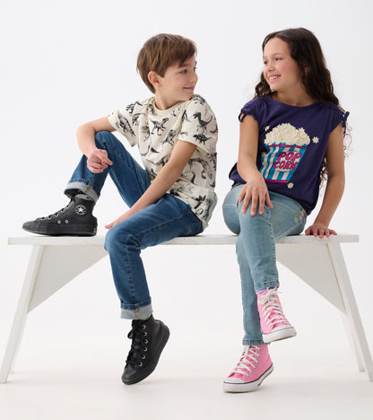 Girls Pop Corn Cinched Cinched Shoulder Top