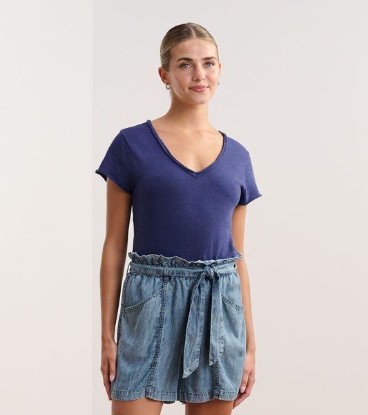 Sadie V-Neck Tee - Patriot Blue