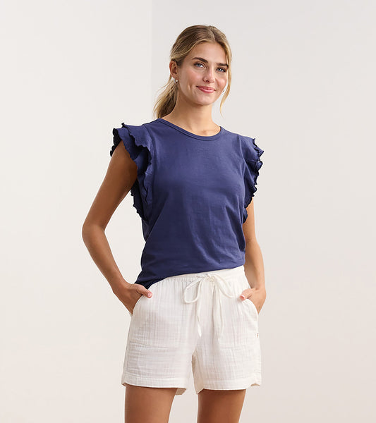 Layered Sleeve Tank - Patriot Blue