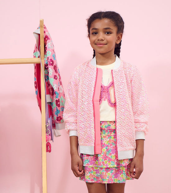hatley Blouson style aviateur paillettes – Queue de sirène perlée