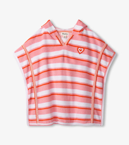 Cache-maillot à capuchon – Rayures roses