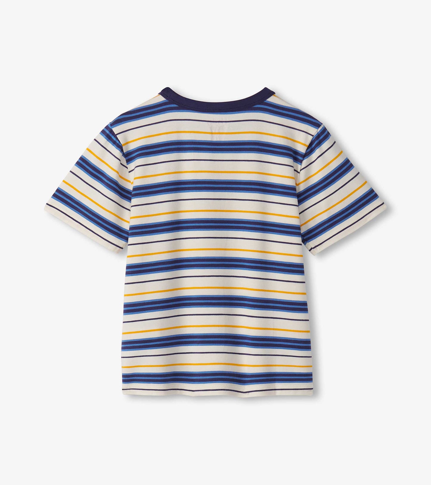 T-shirt en bambou – Rayures bleu patriote