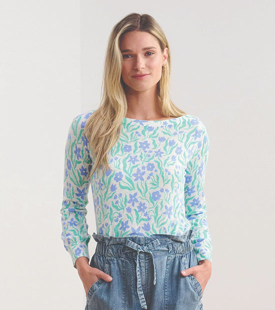 hatley Chandail breton en tricot à manches 3/4 – Fleurs peintes