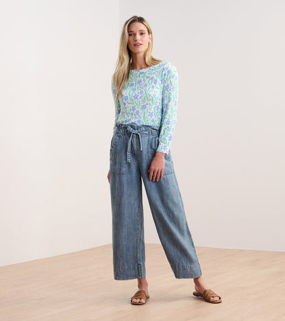 3/4 Sleeve Knit Breton - Painted Flowers