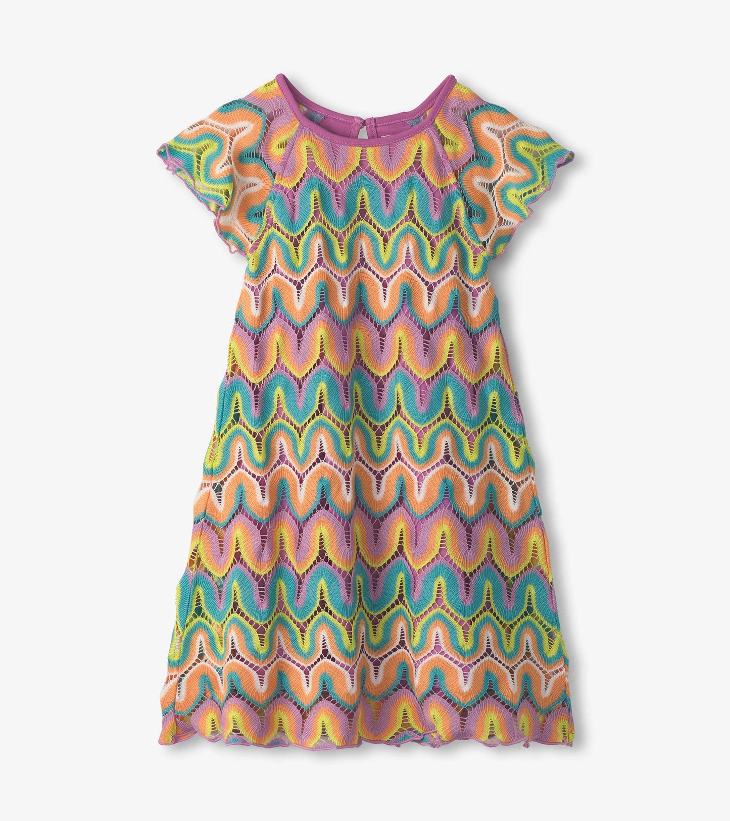 Robe crochetée – Vagues arc-en-ciel