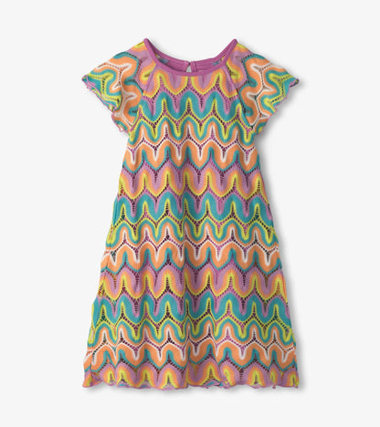 Robe crochetée – Vagues arc-en-ciel