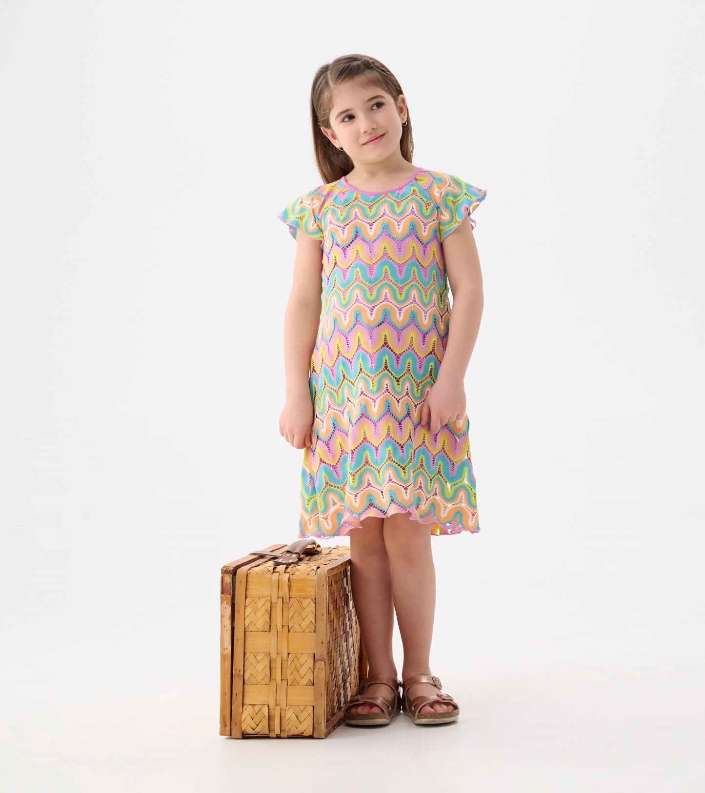 Robe crochetée – Vagues arc-en-ciel