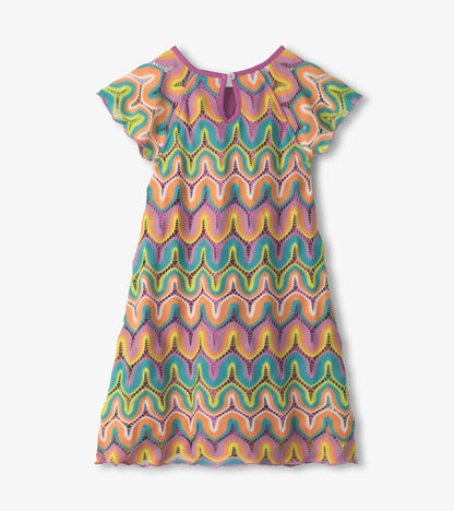Robe crochetée – Vagues arc-en-ciel