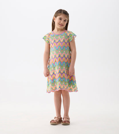 Robe crochetée – Vagues arc-en-ciel
