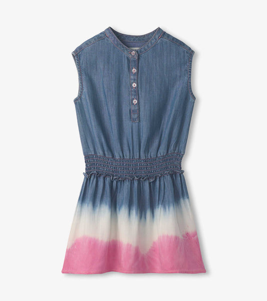 Girls Sapphire Stripes Smocked Waist Dress