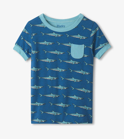Pyjama court en bambou – Bassin de requins